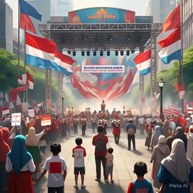 Meriahnya Alun-Alun Bekasi Saat Perayaan Pahlawan